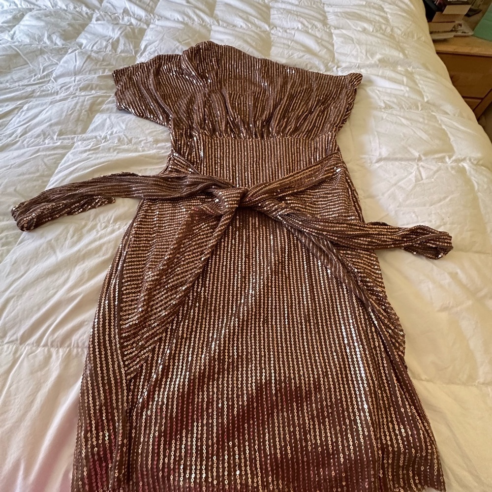 Elegant One Shoulder Sequin Dress